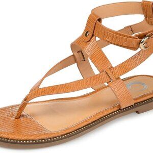 Journee Women's Comfort Foam Tangie Flat Sandals Tan, 12